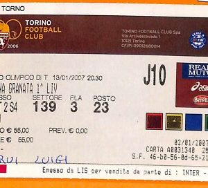 C2114- Vecchio BIGLIETTO PARTITA CALCIO -2006-2007  TORINO VS INTER
