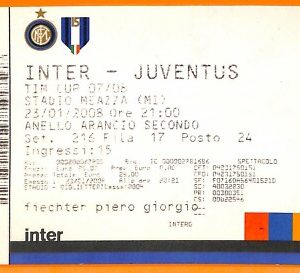 C2121- Vecchio BIGLIETTO PARTITA CALCIO- 2007-2008 INTER VS JUVENTUS