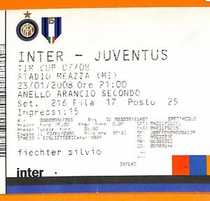 C2123- Vecchio BIGLIETTO PARTITA CALCIO- 2007-2008 INTER VS JUVENTUS
