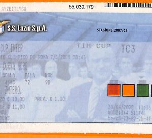 C2127- Vecchio BIGLIETTO PARTITA CALCIO- 2008 S.S.LAZIO VS INTER