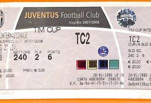 C2131- Vecchio BIGLIETTO PARTITA CALCIO- 2008 JUVENTUS VS INTER