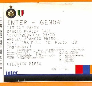 C2135- Vecchio BIGLIETTO PARTITA CALCIO- 2008-2009 INTER VS GENOA