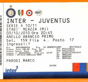 C2146- Vecchio BIGLIETTO PARTITA CALCIO- 2010-2011 INTER VS JUVENTUS