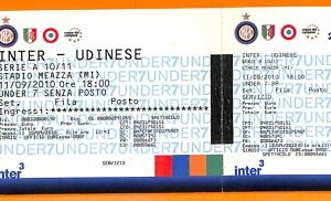 C2147- Vecchio BIGLIETTO PARTITA CALCIO- 2010-2011  INTER VS UDINESE