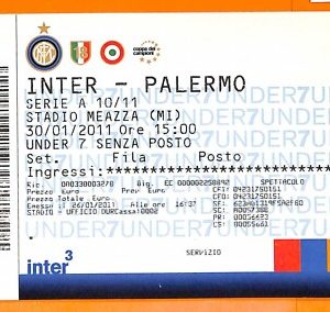 C2156- Vecchio BIGLIETTO PARTITA CALCIO- 2010-2011  INTER VS PALERMO