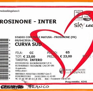 C2189- Vecchio BIGLIETTO PARTITA CALCIO- 2016 FROSINONE VS INTER