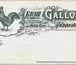 38609   CARTOLINA d'Epoca BIELLA - Andorno Micca : PUBBLICITARIA : ALBERGO GALLO