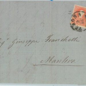 82367 - ANTICHI STATI: LOMBARDO VENETO -  Sass 25  su BUSTA  da VERONA 1859