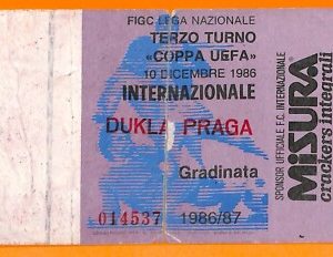 C2246- Vecchio BIGLIETTO PARTITA CALCIO- 1986-87  INTER VS DUKLA PRAGA