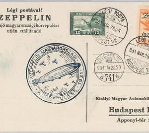 56575- GERMANY - POSTAL HISTORY: SPECIAL POSTCARD 1931 - AVIATION Zeppelin