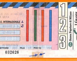 C2267- Vecchio BIGLIETTO PARTITA CALCIO- 1994 INTER VS BORUSSIA DORTMUND