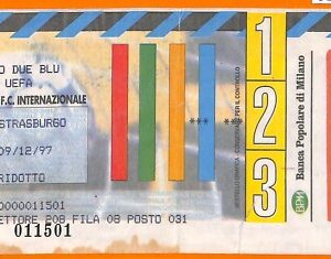 C2275- Vecchio BIGLIETTO PARTITA CALCIO- 1997 INTER