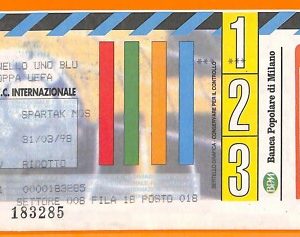 C2283- Vecchio BIGLIETTO PARTITA CALCIO- 1998 INTER VS SPARTAK MOSCOW