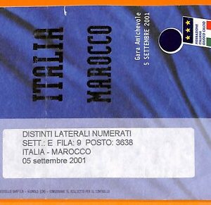 C2304- Vecchio BIGLIETTO PARTITA CALCIO- 2001 ITALIA VS MAROCO