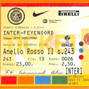 C2305- Vecchio BIGLIETTO PARTITA CALCIO- 2001-2002 INTER VS FEYENOORD