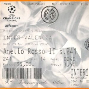 C2315- Vecchio BIGLIETTO PARTITA CALCIO- 2003 INTER VS VALENCIA