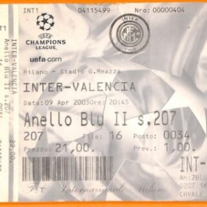 C2316- Vecchio BIGLIETTO PARTITA CALCIO- 2003 INTER VS VALENCIA