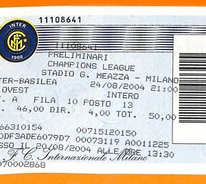 C2325- Vecchio BIGLIETTO PARTITA CALCIO- 2004 INTER VS BASILEA