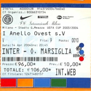 C2327- Vecchio BIGLIETTO PARTITA CALCIO- 2004 INTER VS O.MARSIGLIA