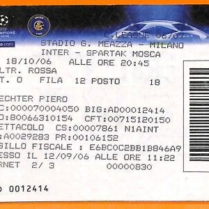 C2353- Vecchio BIGLIETTO PARTITA CALCIO- 2006 INTER VS SPARTAK MOSCA
