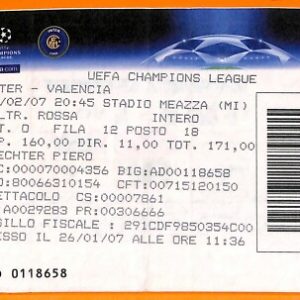 C2355- Vecchio BIGLIETTO PARTITA CALCIO- 2006 INTER VS VALENCIA