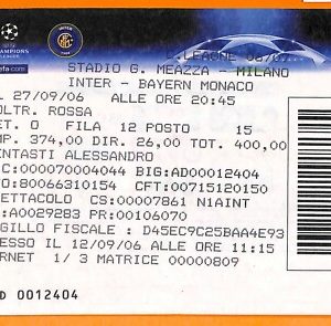 C2358- Vecchio BIGLIETTO PARTITA CALCIO- 2006 INTER VS BAYERN MONACO