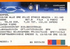 C2361- Vecchio BIGLIETTO PARTITA CALCIO- 2006 INTER