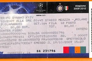 C2383- Vecchio BIGLIETTO PARTITA CALCIO- 2009 INTER VS DYNAMO KIEV