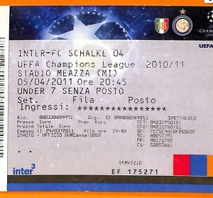 C2389- Vecchio BIGLIETTO PARTITA CALCIO- 2010-2011  INTER VS FC SCHALKE