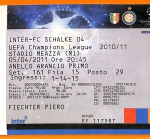 C2390- Vecchio BIGLIETTO PARTITA CALCIO- 2010-2011  INTER VS FC SCHALKE