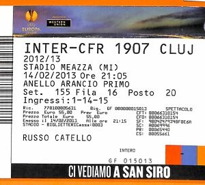 C2415- Vecchio BIGLIETTO PARTITA CALCIO- 2012-2013  INTER VS CFR