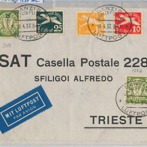 56167 - GERMANY - POSTAL HISTORY: AIRMAIL COVER with RARE postmark 1957 LANGFUHR