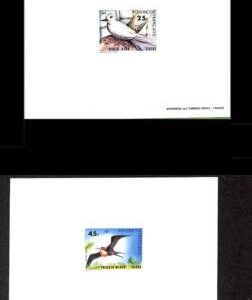 ZA0082 - FRENCH POLYNESIA - STAMPS-  Set of 2  Luxury Proofs  BIRDS  1980 MNH