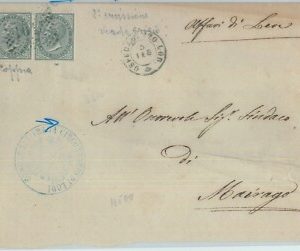 82467 - REGNO - STORIA POSTALE - FRONTALE anullo a punti OSPEDALETTO Lodi
