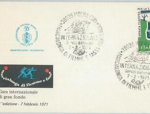 75925 - ITALY - Postal History - EVENT Postmark & Postcard 1971 Nordic skiing
