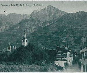 CARTOLINA d'Epoca AOSTA provincia - strada del GRAN SAN BERNARDO 1924