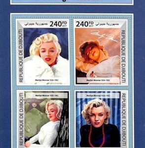 A7489 - DJIBOUTI - STAMP SHEET - 2017 - Cinema Marilyn Monroe