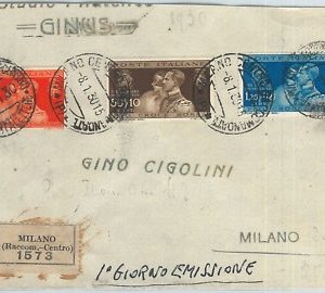 71321 - REGNO - Storia Postale: 1930 Sassone  269 / 71  su  BUSTA  FDC - ROYALTY