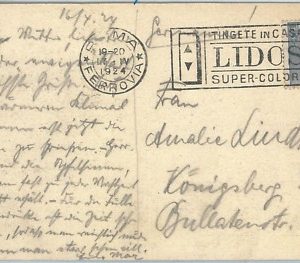 71322 - ITALIA REGNO - CARTOLINA con targhetta pubblicitaria LIDOS pittura 1924