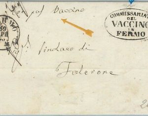 74071 - ITALIA REGNO - STORIA POSTALE - BUSTA : VACCINO di FERMO a FALERONE 1863