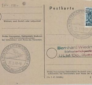 75937 - GERMANY Baden - Postal History - EVENT Postmark 1948  skiing SPORT
