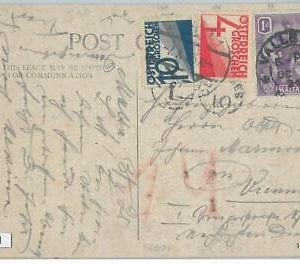 08621 - MALTA - POSTAL HISTORY - POSTCARD to AUSTRIA - Taxed on arrival! 1925