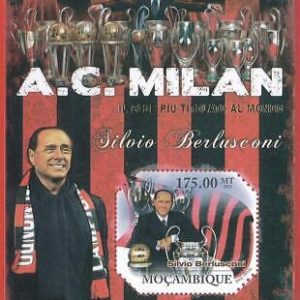BERLUSCONI --  MILAN AC - 2011 Mozambique   - Souvenir Sheet