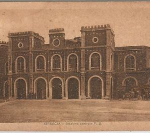 41085  - CARTOLINA d'Epoca - BRESCIA Città - STAZIONE FERROVIARIA TRENI