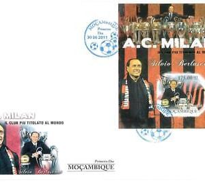 BERLUSCONI --  MILAN AC - 2011 Mozambique   - Souvenir Sheet FDC