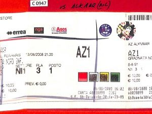 C0947 - Vecchio  BIGLIETTO PARTITA CALCIO - 2007 / 2008: GENOA - ALKMAAR Olanda