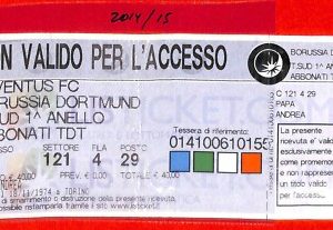 C1024 - Vecchio BIGLIETTO PARTITA CALCIO - 2014 / 15 BORUSSIA Dortmund JUVENTUS