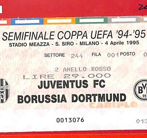 C1057 - Vecchio BIGLIETTO PARTITA CALCIO - 1994/95 JUVENTUS - BORUSSIA Dortmund