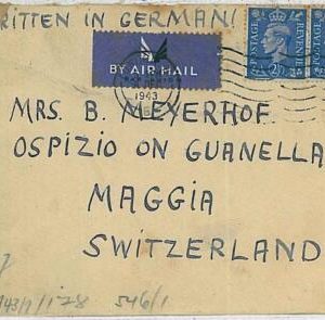 38240 - GB - POSTAL HISTORY - COVER to SWITZERLAND with censor tape 1943