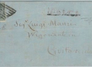 74081 - REGNO - STORIA POSTALE - Sass L16 Annullo GRIGLIA di TOLFA su BUSTA 1870